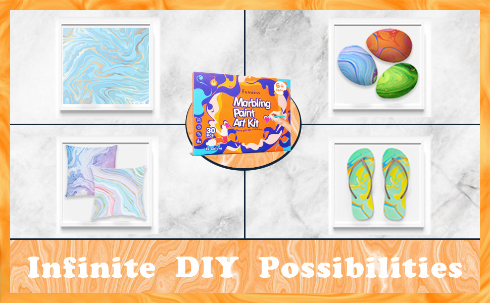 Arts & Crafts For Kids Ages 8-12 6-8,Water Marbling Paint