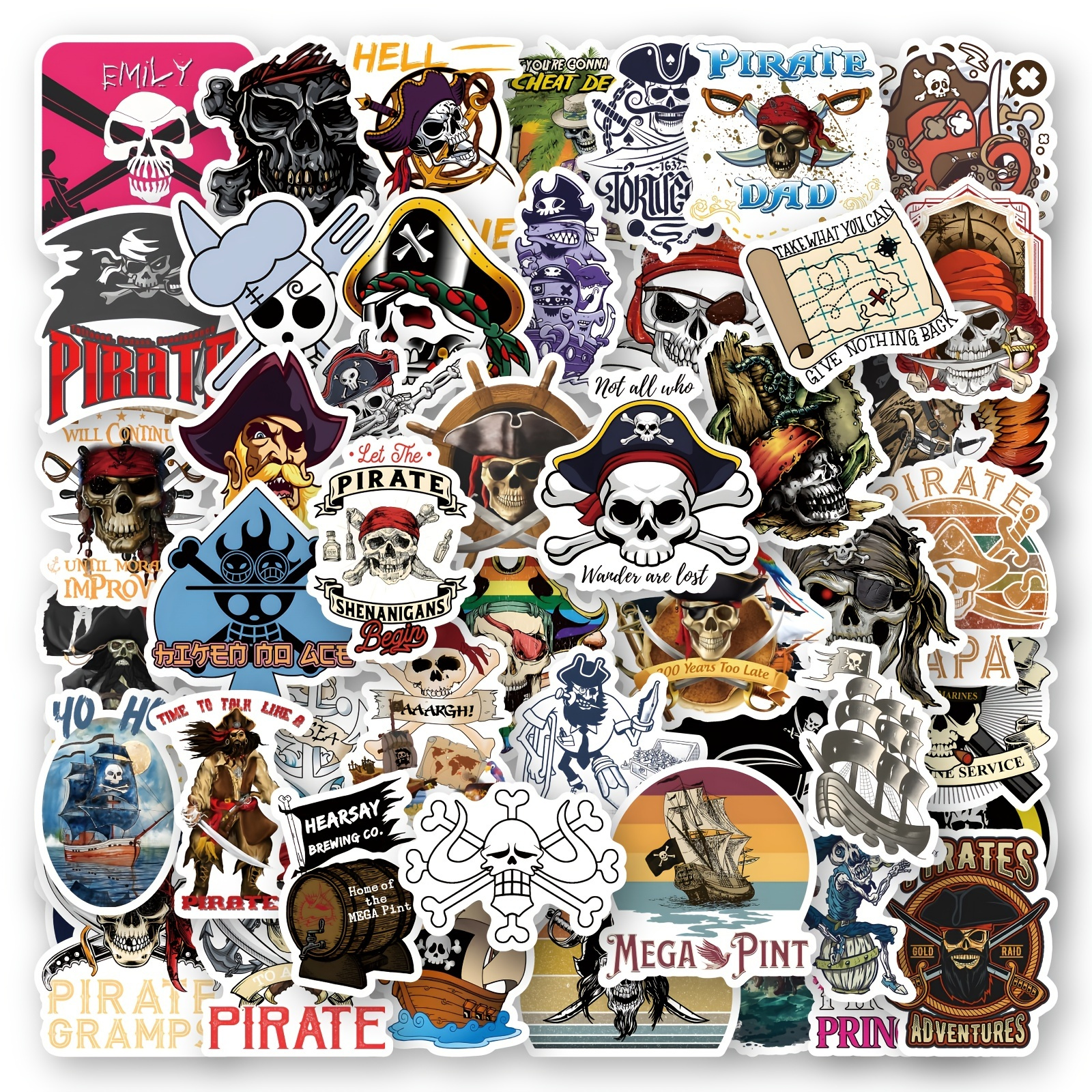 10/50PCS Pirate Skull Stickers Captain Buccaneer Vintage For DIY Notebook  Luggage Motorcycle Laptop Refrigerator Decals Graffiti - AliExpress