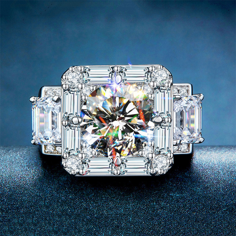 Luxury Square Synthetic Cubic Zirconiaia Men's Ring, And Stylish Men's Finger Ring Accessory