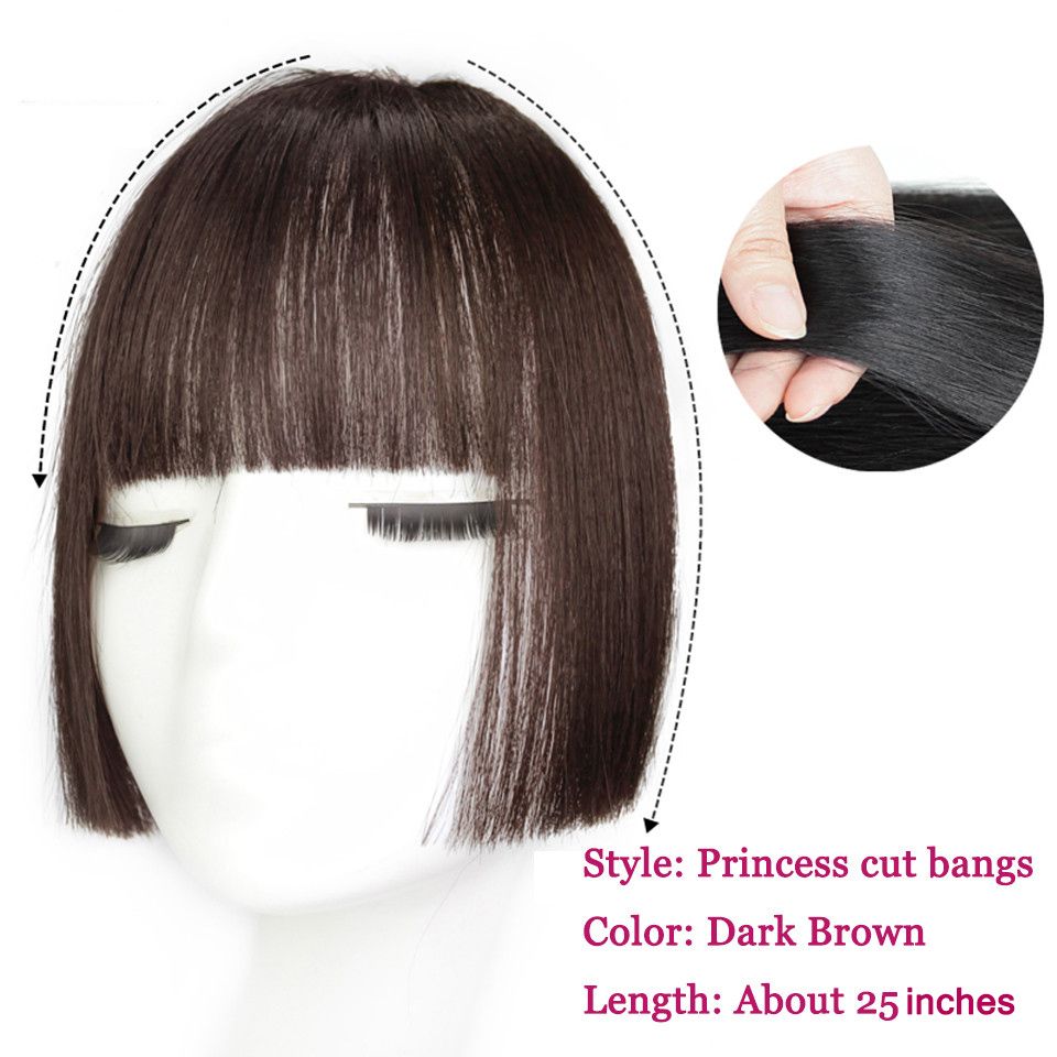 Synthetic Fake Bangs Hair Clip In Extensions One Piece Straight Hairpiece  Fringe Flat Front Bangs Natural Neat Clip On | Don't Miss These Great Deals  | Temu