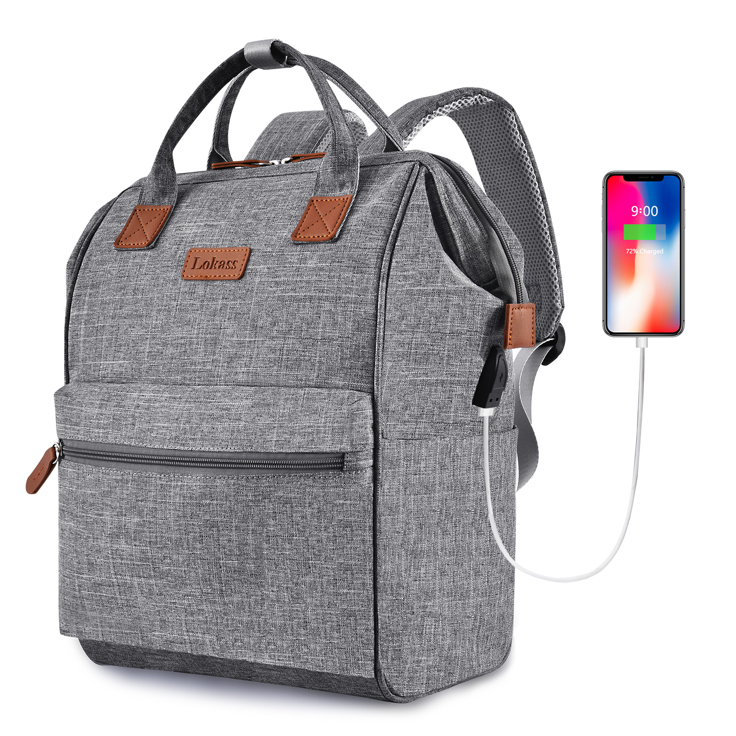 bagswan Pink Laptop Backpack Women Bookbag 15.6 inch Bookbag Business  Computer Backpacks Purse Travel Work College Bags with USB Charging Port