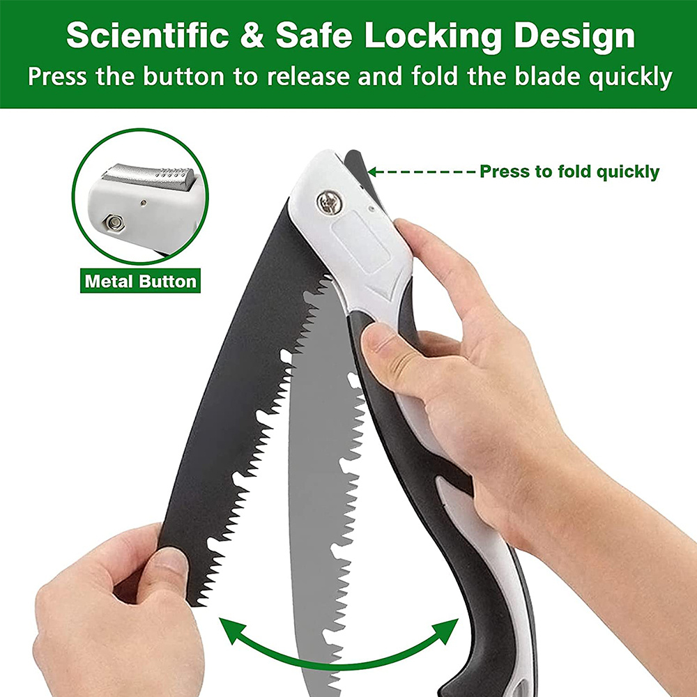 1pc High Quality Sk5 Steel Folding Saw With Wooden Camping Bag, Heavy