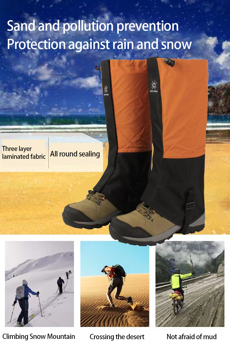 1 par de polainas de pierna, polainas de bota de nieve ajustables al aire  libre impermeables para senderismo, senderismo, caza, escalada, 36 cm