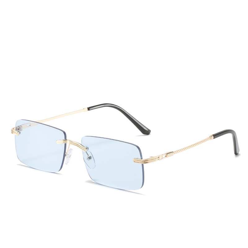 ombre lens rimless sunglasses