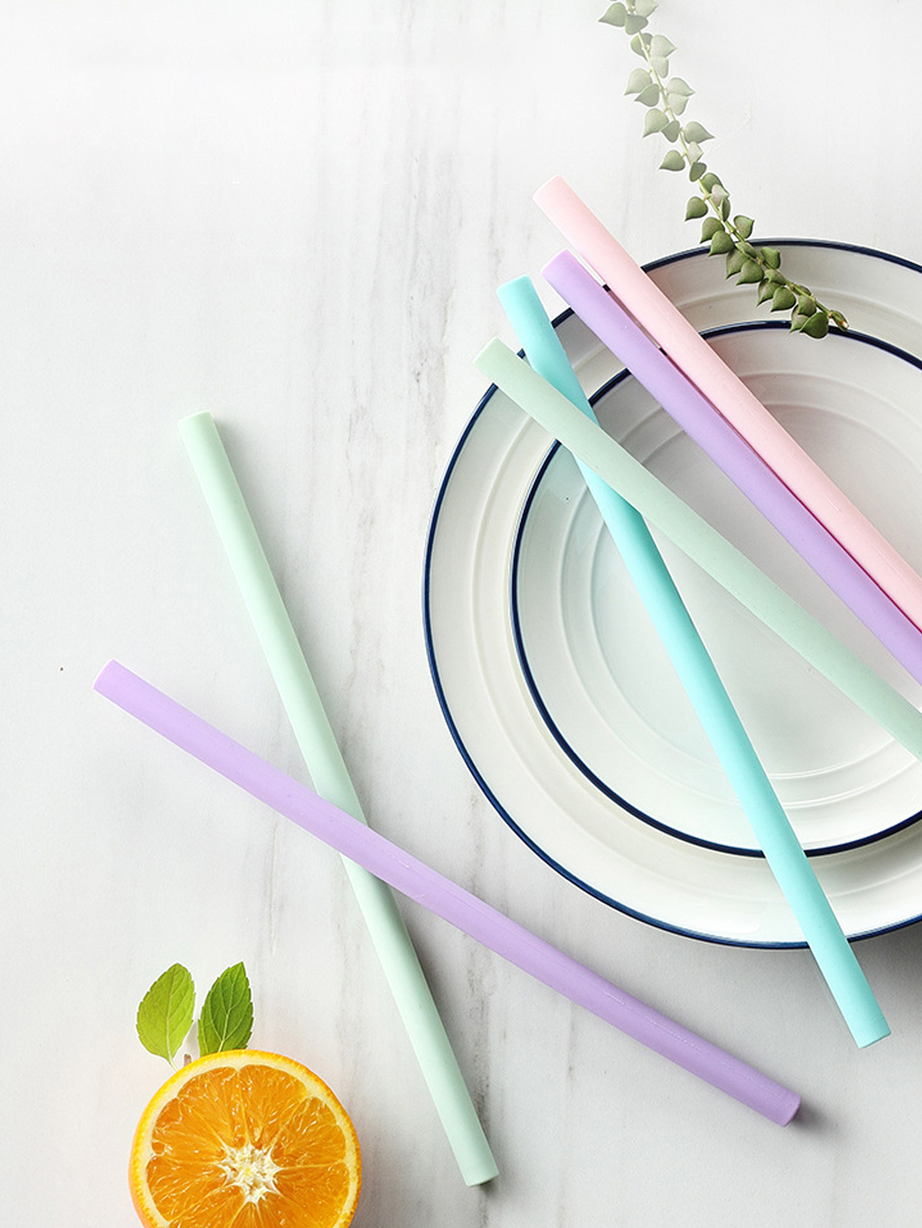 Premium Silicone Reusable Wide Smoothie Bubble Tea Drinking Straws, 15  Colours