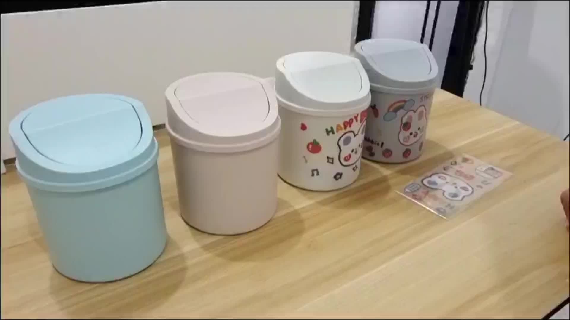 Desktop Small Trash Can Household Mini Storage Bucket With - Temu