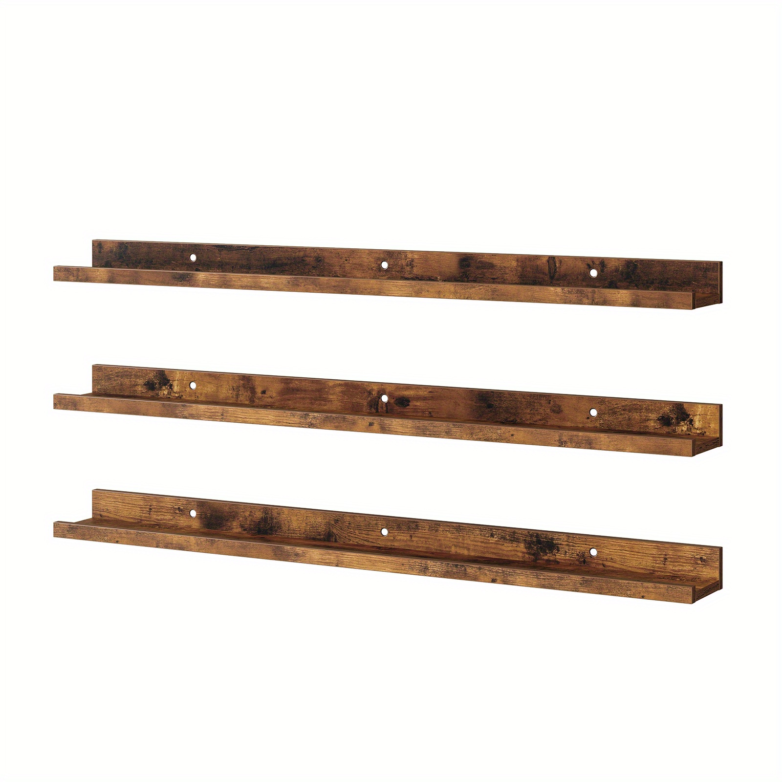 TEMU Set Of 3 Floating Shelves, 90 Cm Wall-mounted Floating Shelves, Suitable For Home Decor In Bedrooms, Offices, Living Rooms, And Kitchens, In A