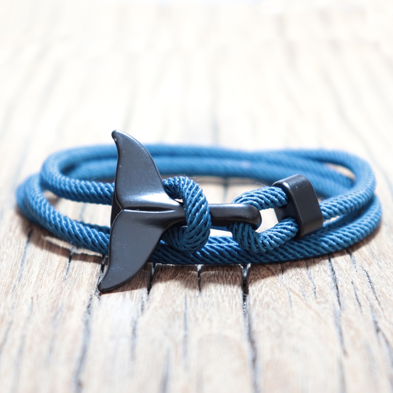 Hand Braided Whale Tail Adjustable Bracelet, Unique Design