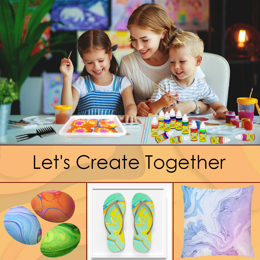  Water Marbling Paint Kit Arts and Crafts for Girls & Boys  Christmas Thanksgiving Gifts for Kids Ages 4 5 6 7 8 9 10 : Toys & Games