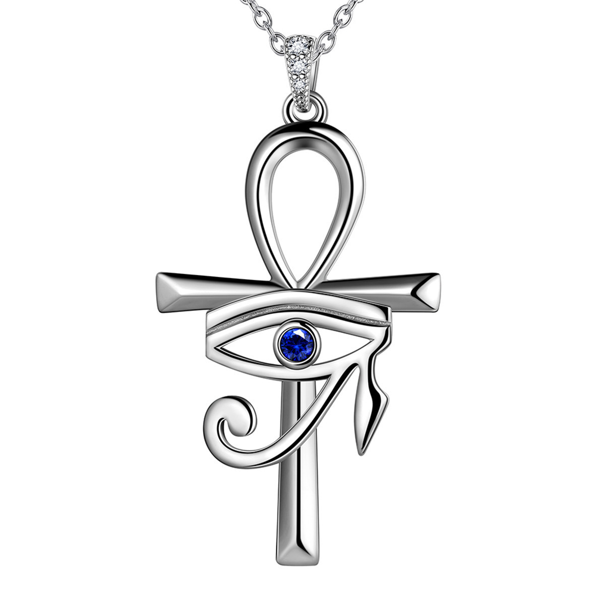 

1pc Horror Cross Eye Shaped Pendant Necklace For Men Jewelry For Memorial Pendant Gifts