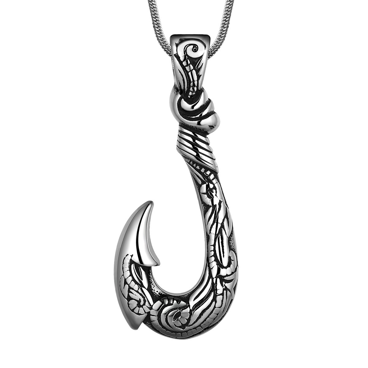 2022 New Men's Fashionable Fish Hook Pendant Stainless Steel