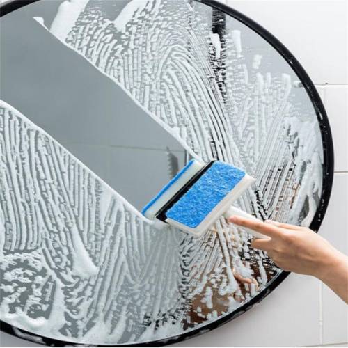 1pc Glass Window Window Screen Cleaning Brush 2 In 1 Glass Sponge Scrubber And Scraper Bathroom Tile Cleaner