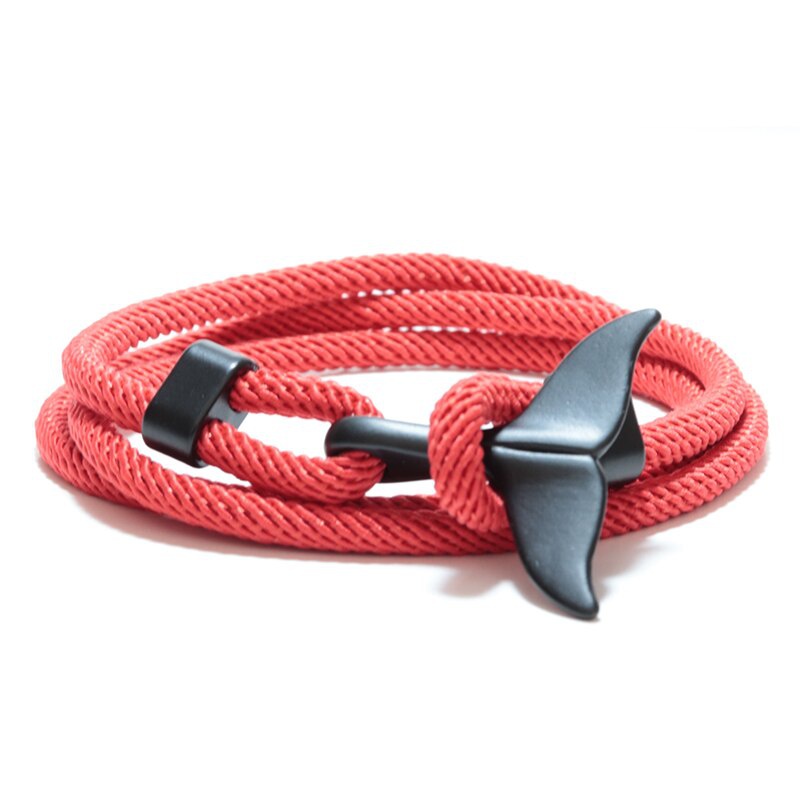 Hand Braided Whale Tail Adjustable Bracelet, Unique Design