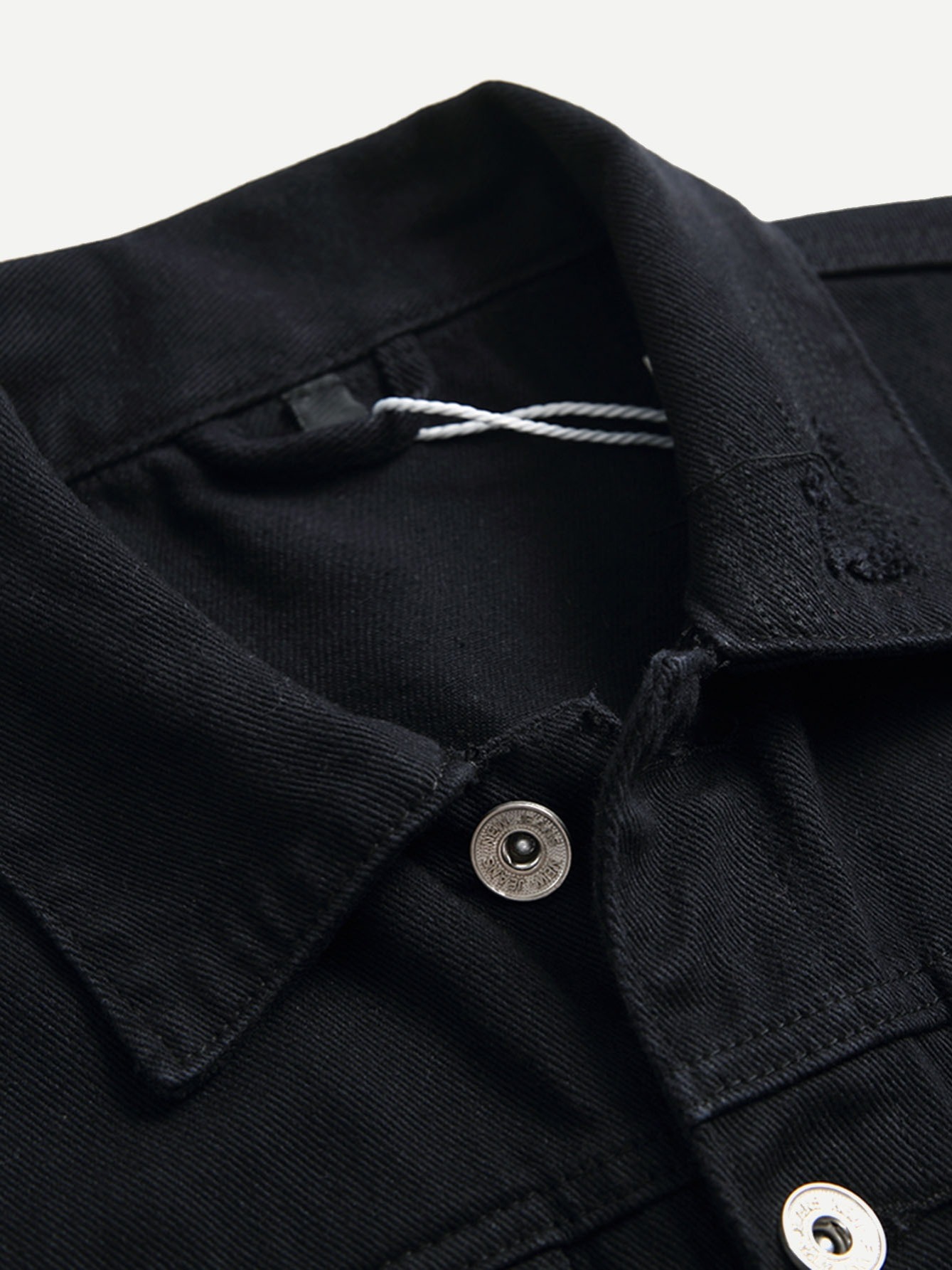 Men's Black Ripped Slim Button Denim Jacket Temu