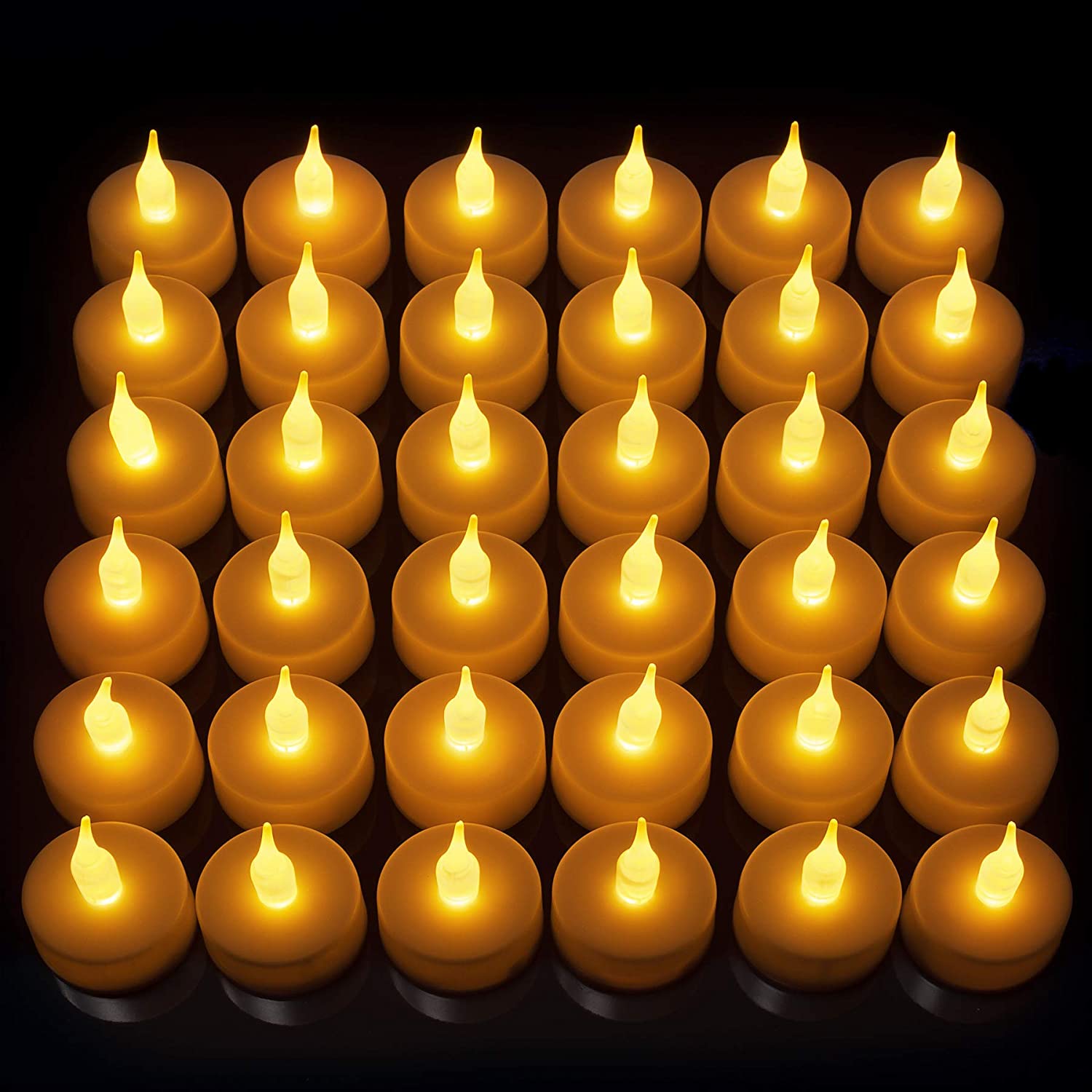 Wilrigir Lot de 12 bougies chauffe-plat LED sans flamme, lumière vacillante  blanche chaude, fonctionne avec des piles bougies chauffe-plat  artificielles, pour les fêtes de saison et de festival : :  Luminaires et