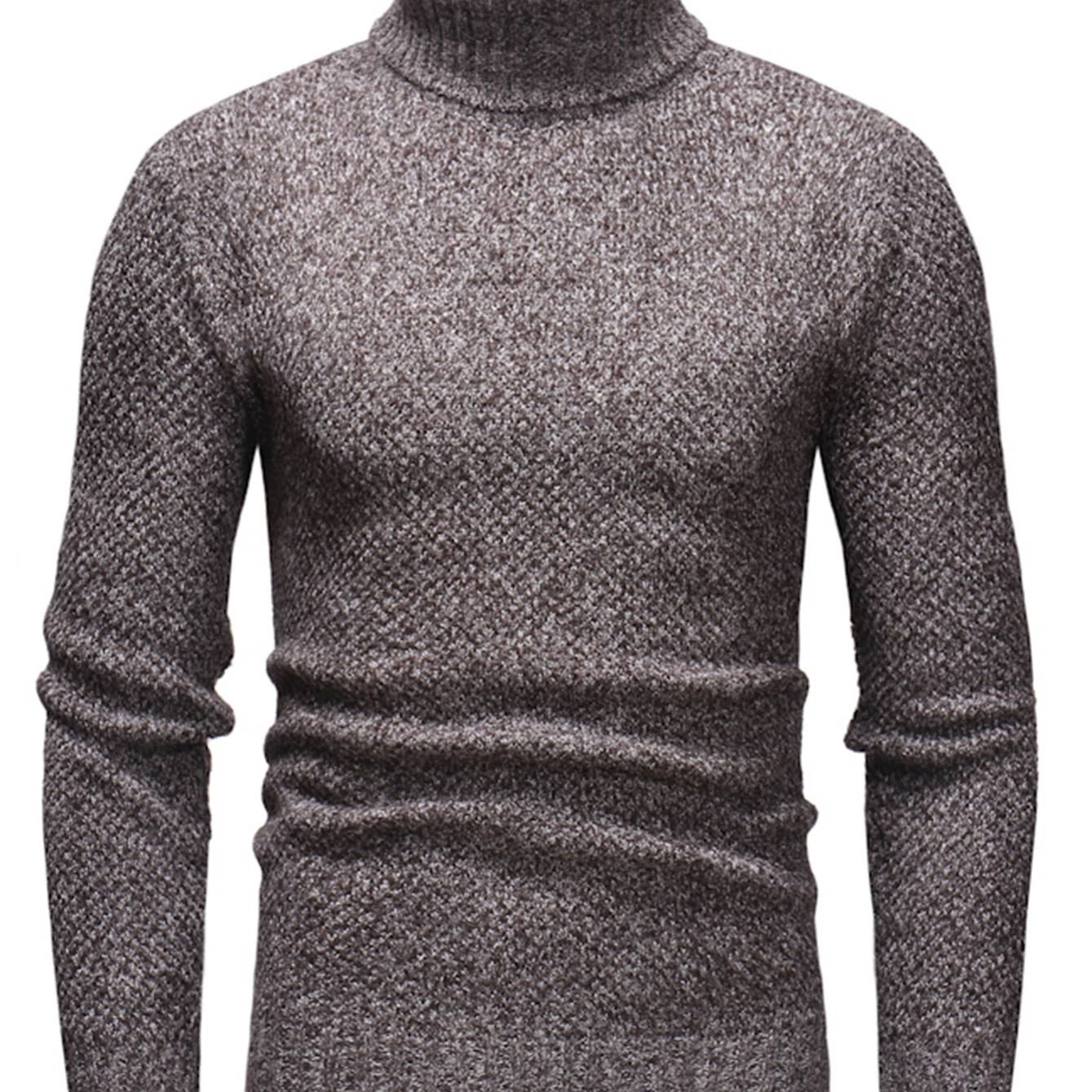 Men's Casual Sweater, Knit Slim Fit Pullover Turtleneck Sweater For ...