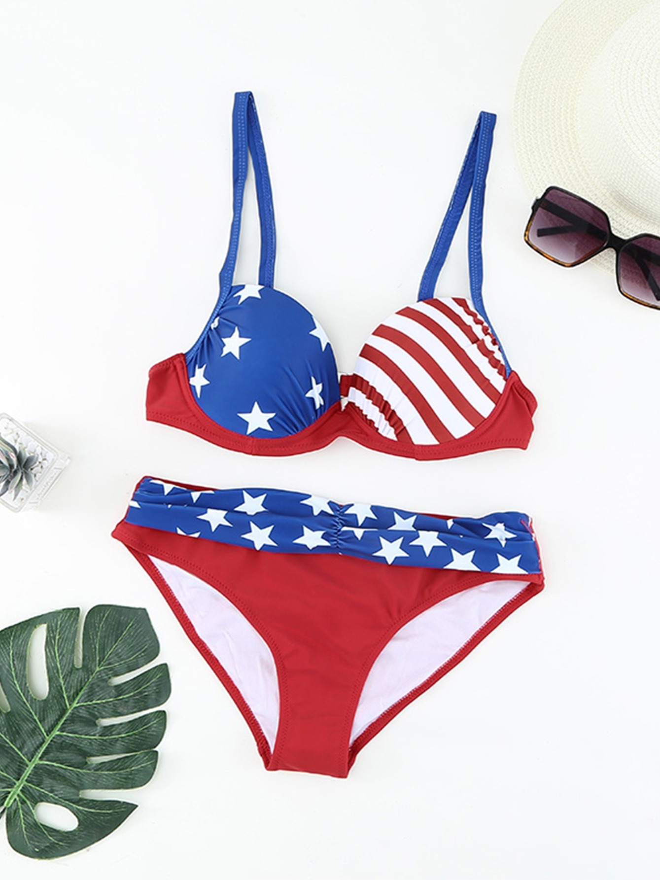  American Flag Two Piece Swimsuits for Women Swimsuit Bikini Set  Sexy Bathing Suit with Bottoms 2XL : Clothing, Shoes & Jewelry