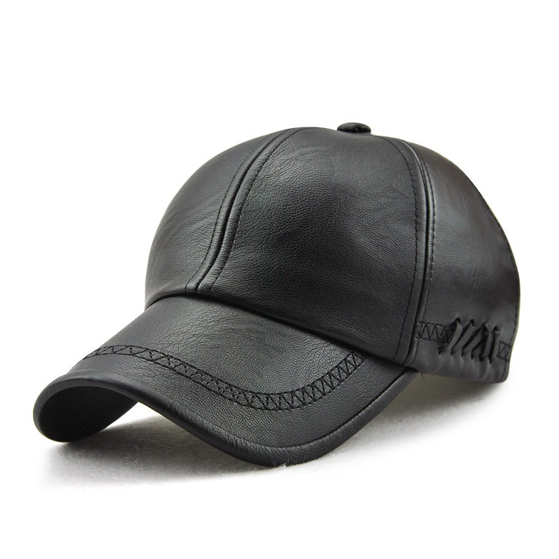 Leather Baseball Caps For Men - Temu