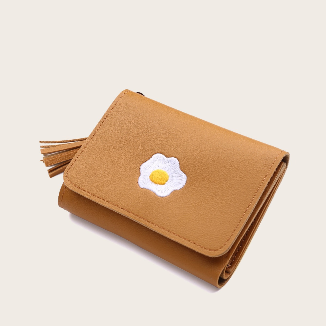 Tassel Decor Embroidery Small Purse Temu