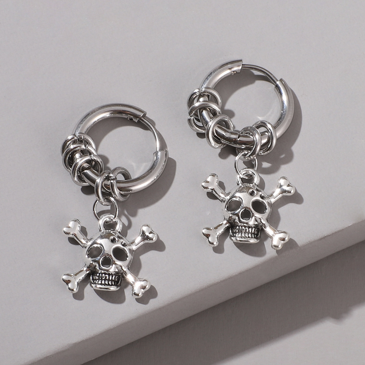 Halloween Men's Stainless Steel Ghost Earrings