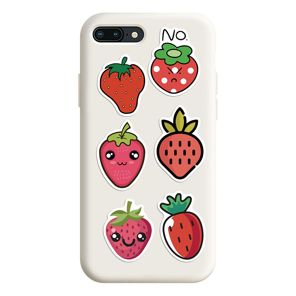 Cartoon Cute Strawberry Doodle Sticker - Temu Italy