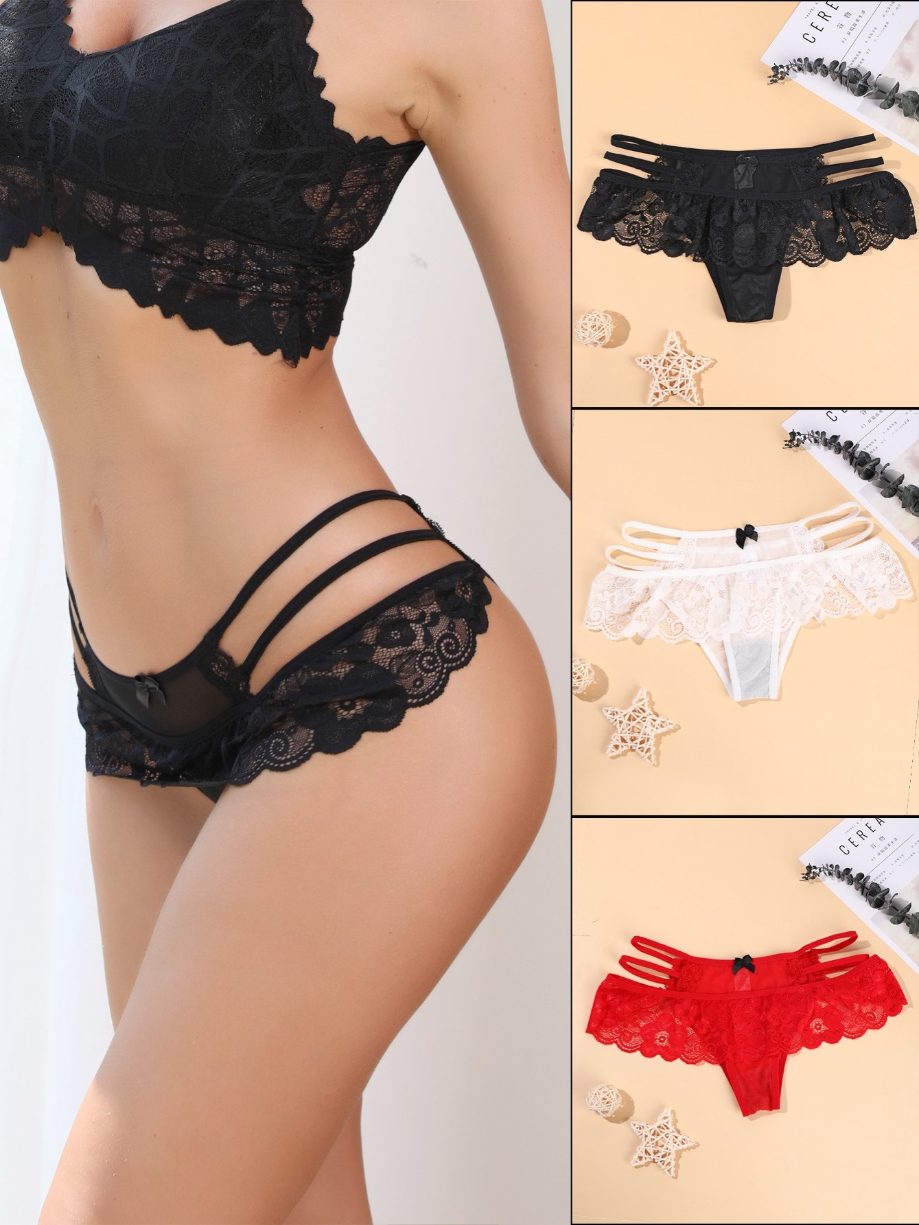 Seductive Lace Low Waist Thong Women Perfect Valentine's Day - Temu Canada