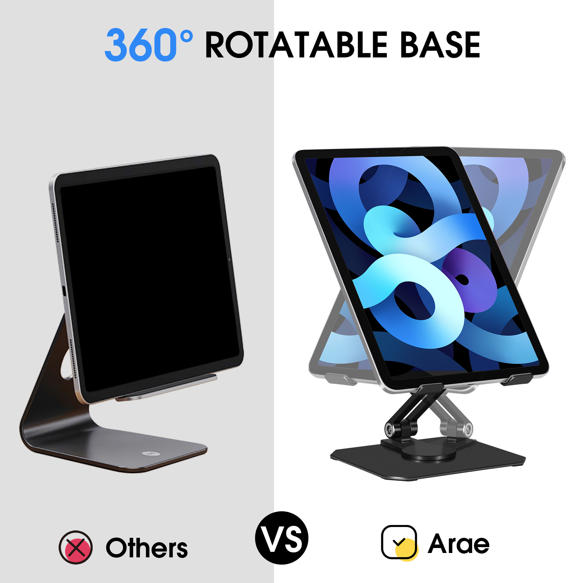 Foldable 360° Rotating Tablet Stand