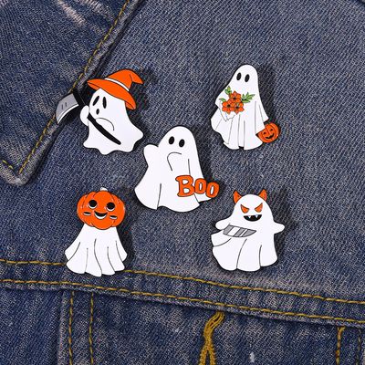 Halloween Ghost Brooch Enamel Punk Pumpkin Devil Badge