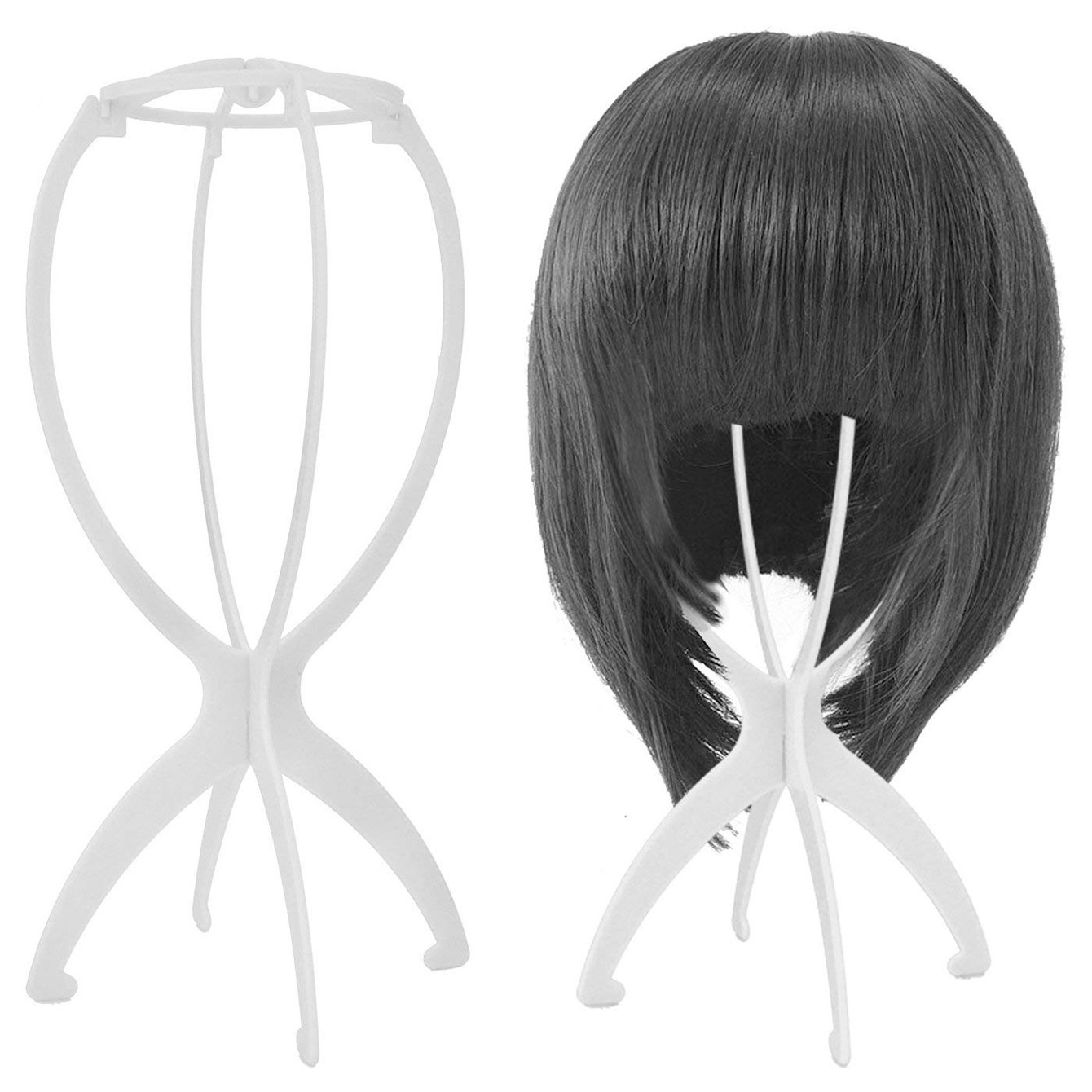 Wig Stand For Wigs White Portable Wig Holder For Multiple - Temu