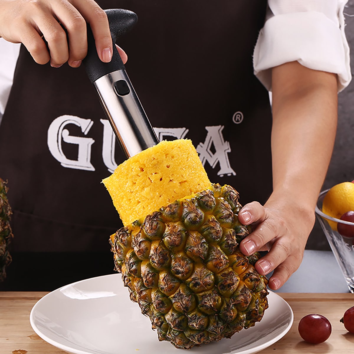 1pc Coupe ananas en acier inoxydable Couteau à fruits en - Temu