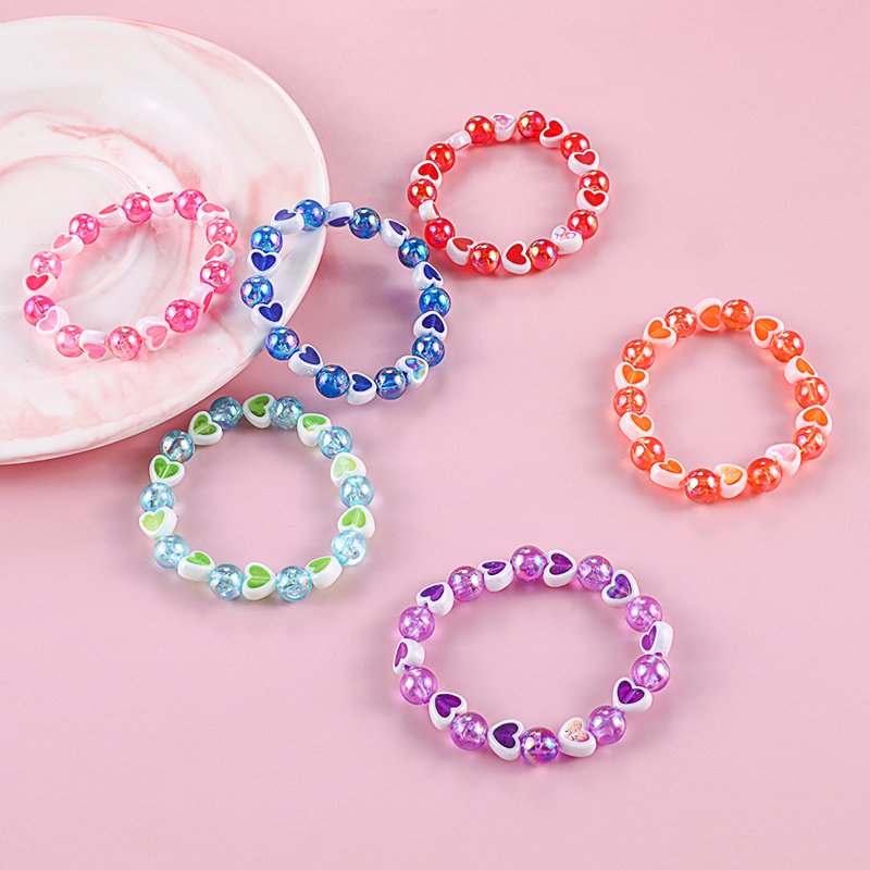 1pc 6/8/10/12/14mm Cute Candy Color Tourmaline Chalcedony Beaded Bracelet, Colorful Chalcedony Hand String for Teen Girls,Temu