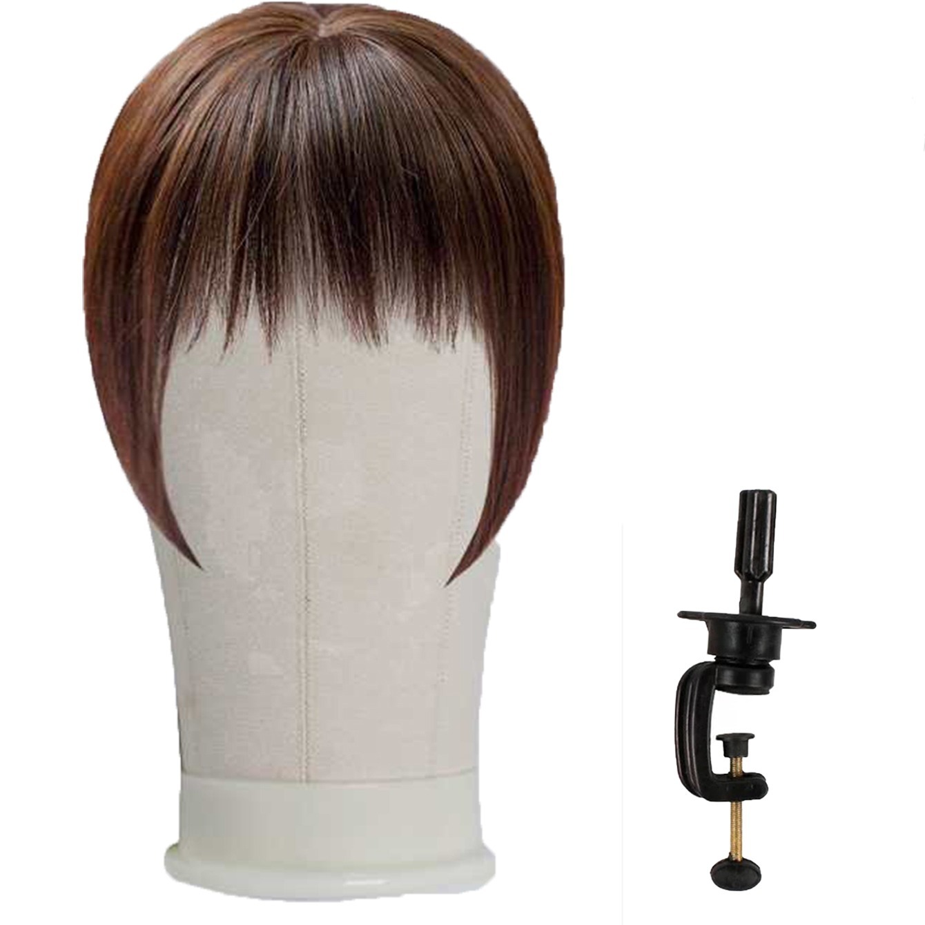 Mr head 23 Inch Wig Head Cork Canvas Mannequin Head with Stand for