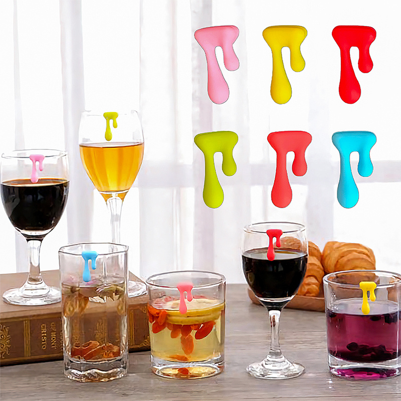 8pcs Silicone Wine Glass Marker Christmas Glass Shape Wine Glass Marker  Drinking Cup Identifier Party Cup Sign (Mixed Colors) - AliExpress