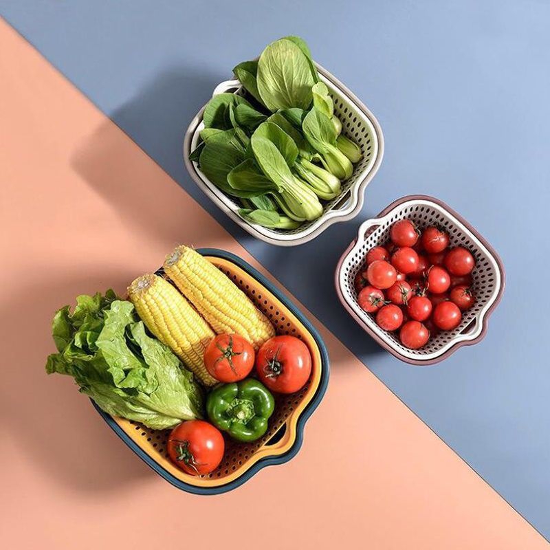 Ensemble passoire transparente 2 en 1 avec bol – Passoire, rondelle à  fruits, passoire, gadgets de cuisine pour le lavage des fruits et légumes  Vllold
