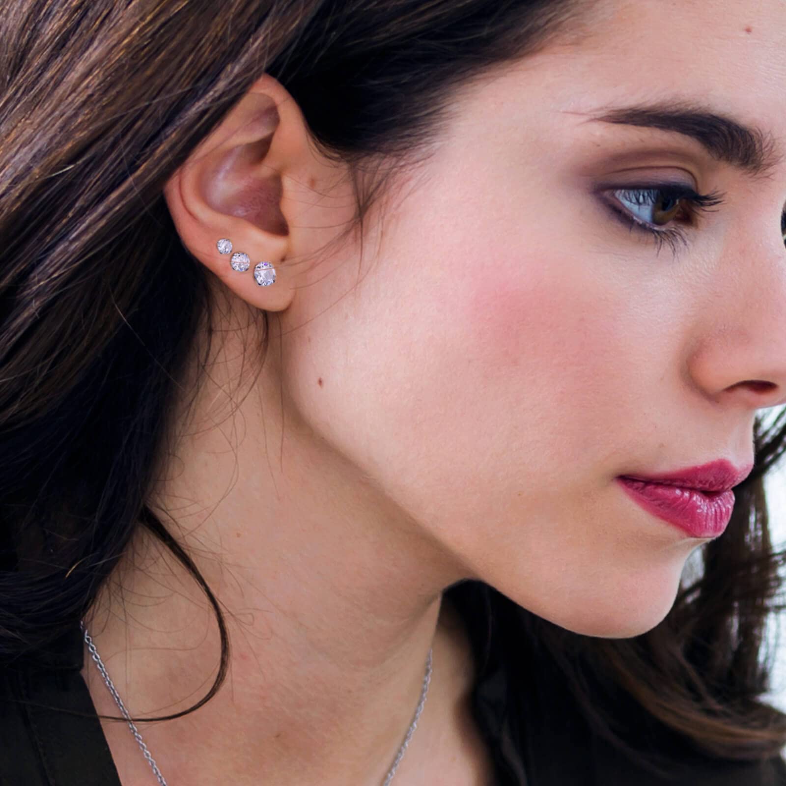 Hypoallergenic CZ Stud Earrings - 5 Pairs