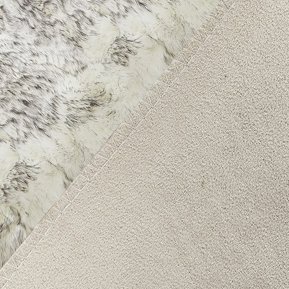 Suave piel de oveja Esponjosa Alfombra de piel sintética Alfombra de piso  para el hogar Alfombra pequeña blanca y gris40x60cm