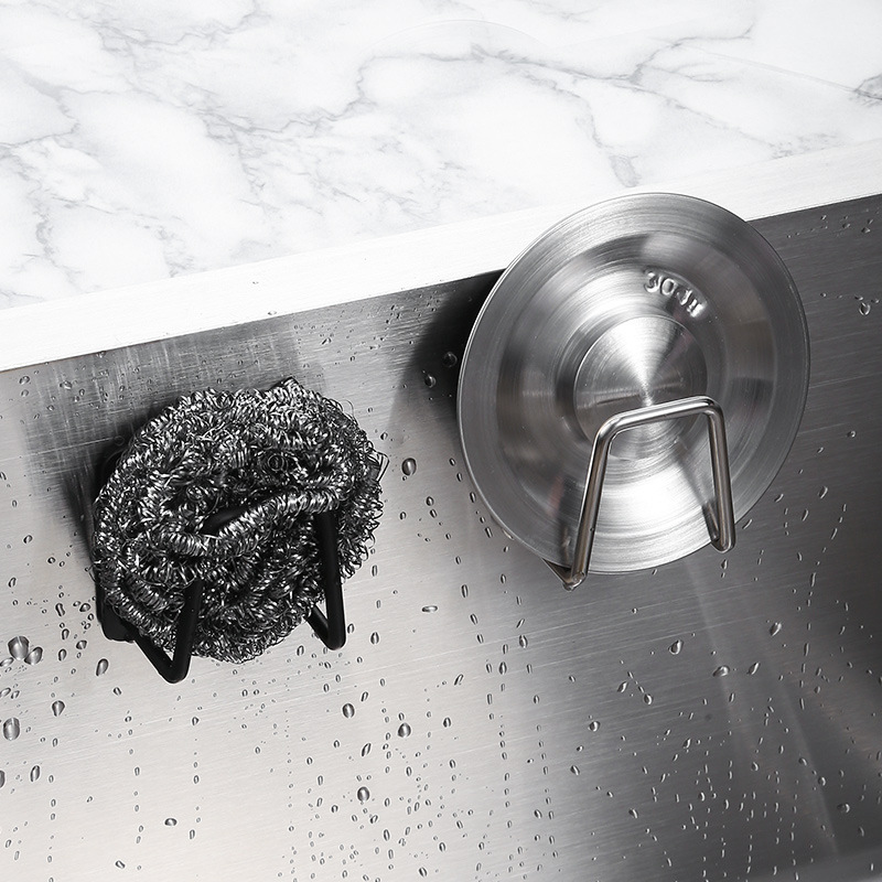 Wall Mount Sponge Holder Stainless Steel Sink Drain Rack