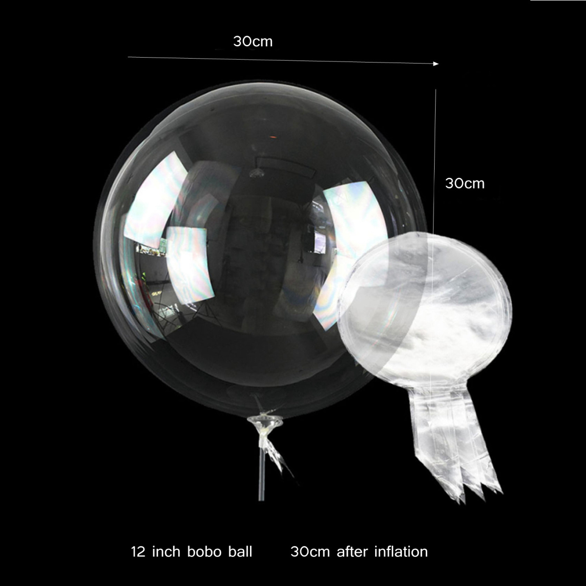 50Pcs Small Clear Balloons Mini Round BoBo Balloon Crystal