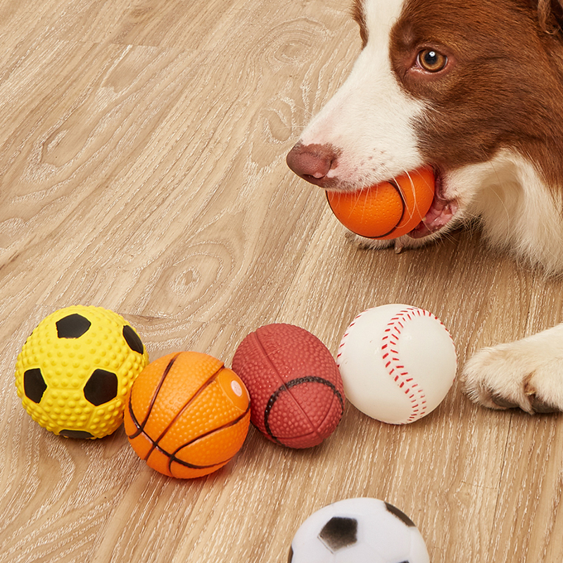 犬おもちゃ 犬用ボール 5個セット 犬 ボール おもちゃ 噛むおもちゃ 音の出るおもちゃ 知育玩具 天然ゴム 弾力性 耐久性 ストレス解消