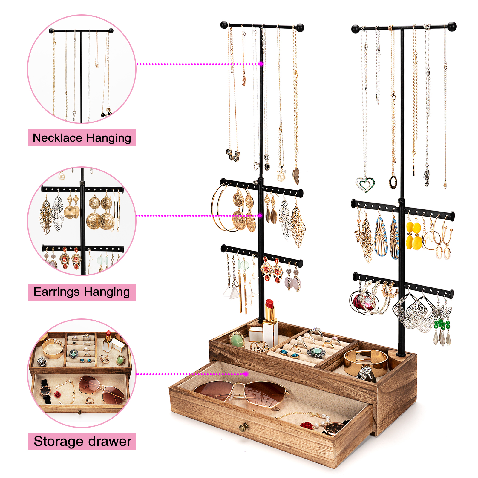 Jewelry Drawer Organizer Jewelry Storage Tray Organizer Earring Ring  Jewelry Display Drawer Organizer Holder Dust Protection Tools Bedroom  Dressing Ro
