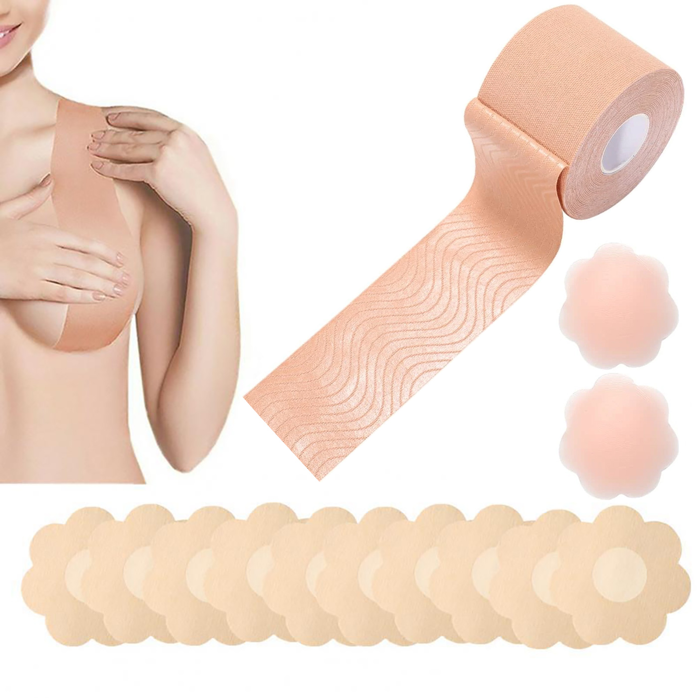 Lift Cover Kit [ ] Nipple Covers [ ] Lift Tape Nude Silicone - Temu Canada