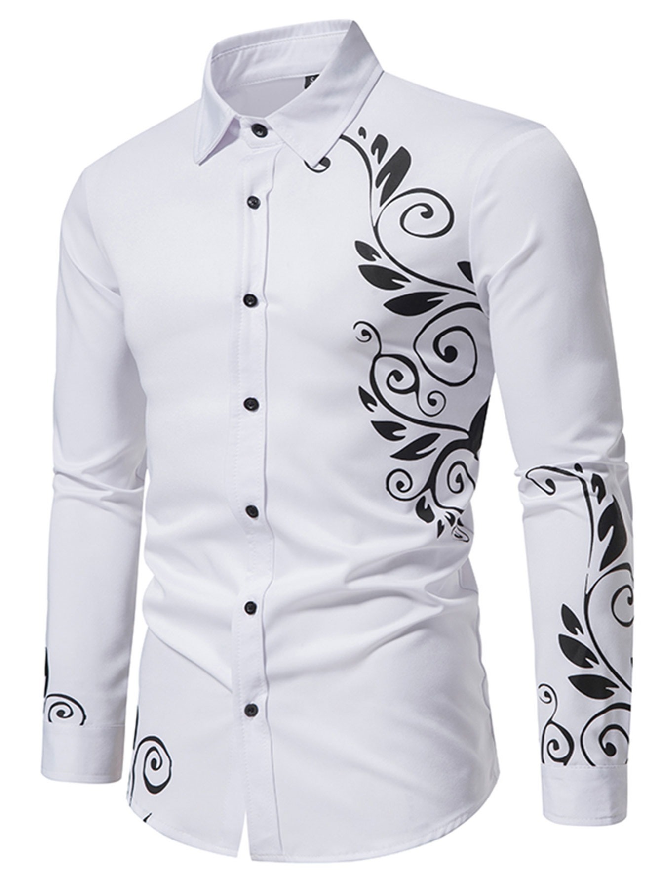 Mens Long Sleeved Shirt With Gold Printing - Free Shipping for New ...