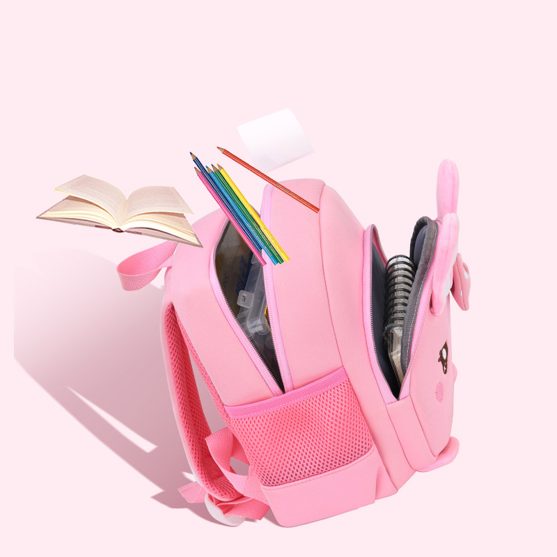 3D Cartoon Rabbit Kids Backpack for School Boys Girls