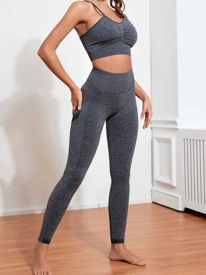 Striped Sports Bra and High Waisted Yoga Leggings Set – A Better You