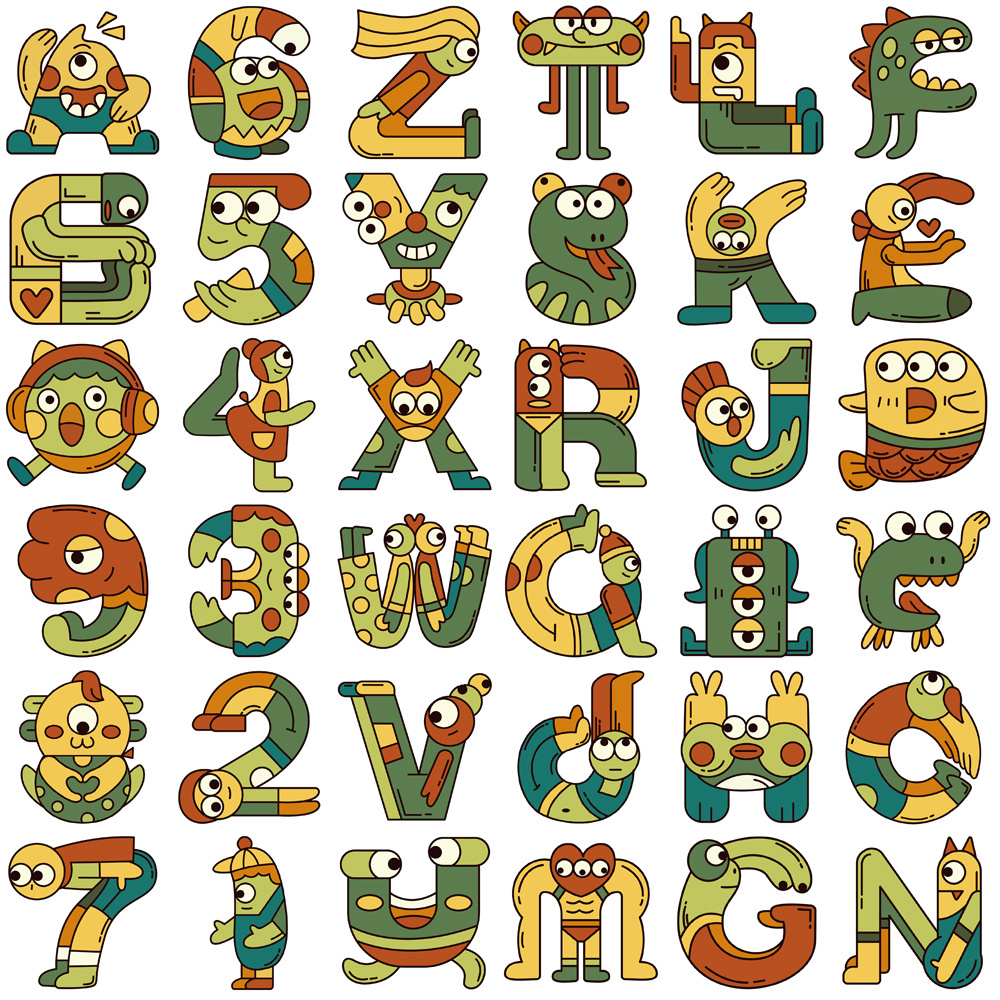 Autocollant Lettre S Alphabet Enfant Monstre