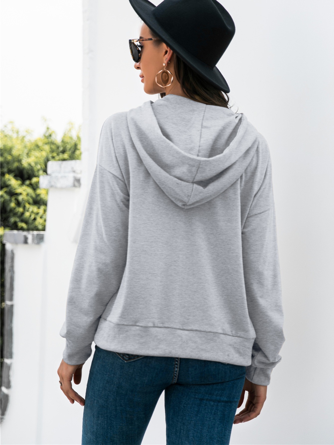 Women's Hooded Pullover Oversized Sweatshirt Drawstring - Temu