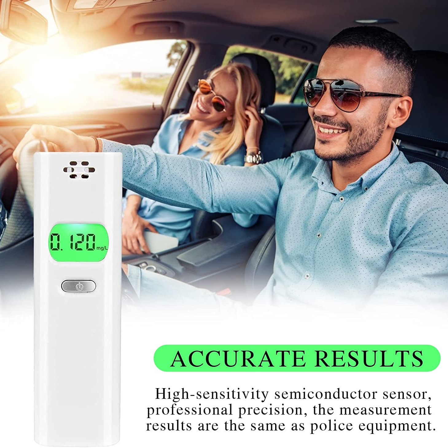 Portable Breathalyzer With Digitial Display Alcohol Detection With
