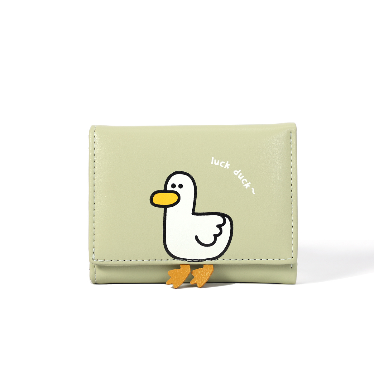 YaJaMa Women Wallet Cute Duck Rabbit Small Trifold Credit Card Case  Organizer ID Window for Teen Girls (Pink Duck)