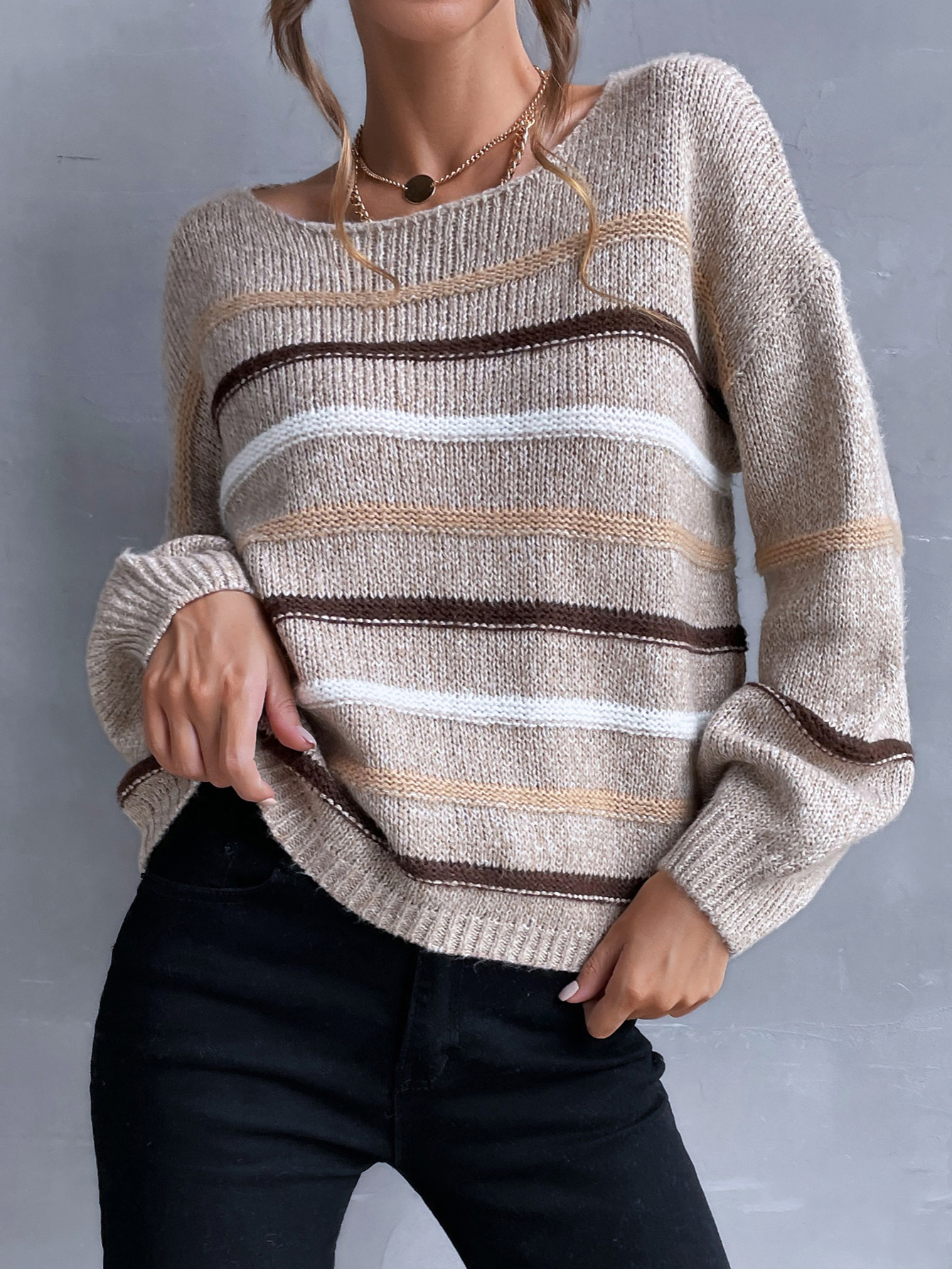 Sweater Neck Stripe - Temu