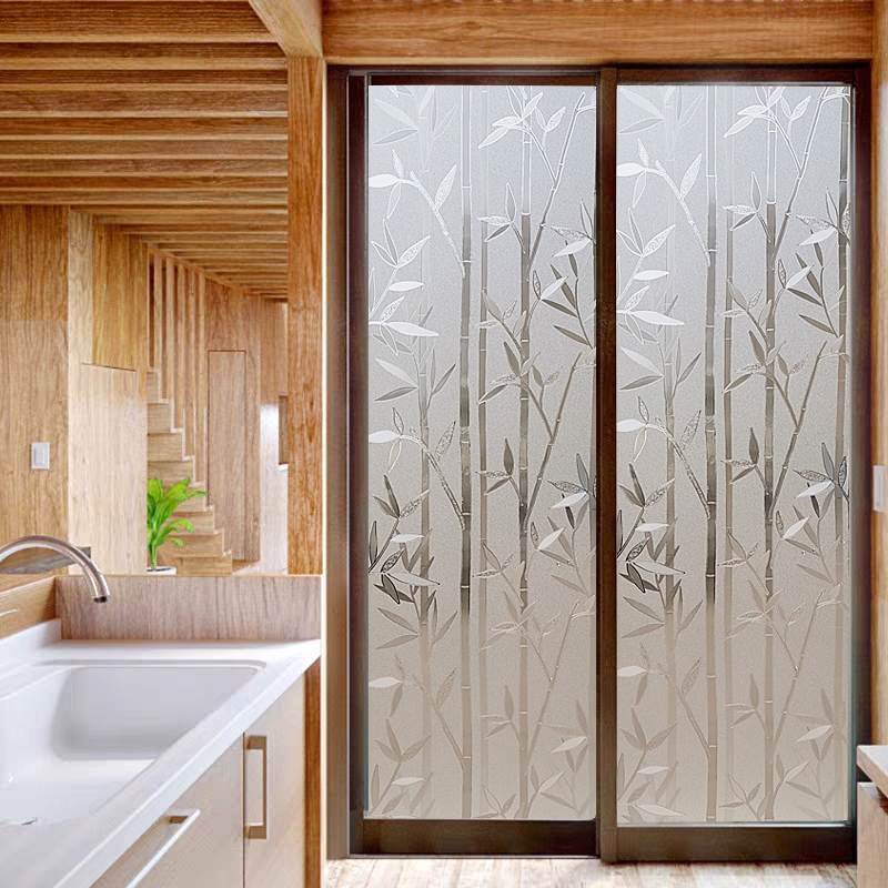 Elegant Delicate Bamboo Frosted Electrostatic Film Window - Temu